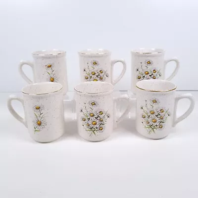 Buy Kernewek Pottery Mugs Coffee Cups Daisy Floral Pattern Cornwall Vintage Set Of 6 • 29.39£