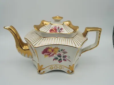 Buy Vintage Arthur Wood Teapot Monarch Shape Pattern 5114 Floral Gold Accents & Trim • 25.99£