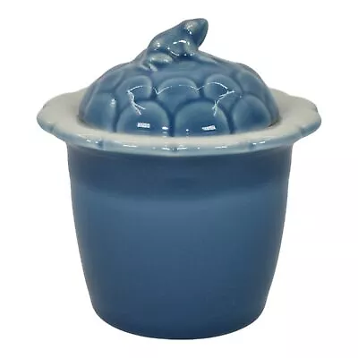 Buy Rookwood 1947 Vintage Mid Century Modern Pottery Blue Covered Jar Frog Lid 7002 • 380.37£