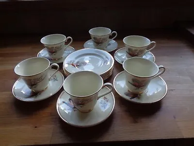 Buy 18 Peice Teaset By F.r. Gray & Sons Pheasant Decoration Gold Edging  Inherited • 16.99£