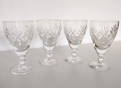 Buy 4 X Royal Doulton Crystal Cut Glass GEORGIAN Sherry Glasses • 14£