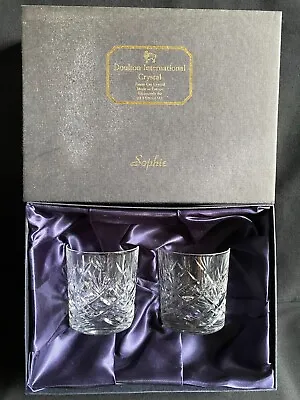 Buy Pair (2) Doulton International Crystal 'sophie' Rummer Whiskey Glasses Boxed • 25£