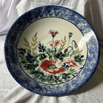 Buy Vintage Highland Stoneware Scotland Poppy Design Flower Large Serving Bowl • 75£