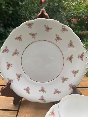 Buy Set 6 Duchess  Fine Bone China  Roses Rosebud Trios, Cake Plate • 58£