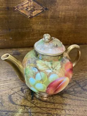 Buy Antique Royal Worcester Porcelain Painted Fruit Miniature Tea Pot Excellent! • 1,156.43£