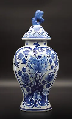 Buy A PERFECT Porceleyne Fles/Royal Delft Lidded Ginger Jar Vase With Flowers 1992 • 160.05£