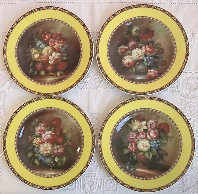 Buy  French Home Porcelain De Limoges Salad Decorative Plate Floral Pattern Set Of 4 • 24.96£