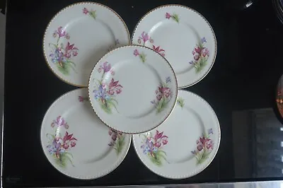 Buy FIVE Portland Pottery Cobridge Side Plates Floral Iris  • 20£