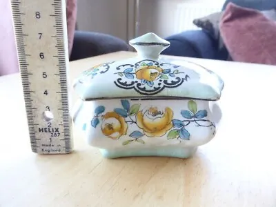 Buy Beautiful Floral Small Ceramic Pot With Lid .Abbey Crown Ford Ware England . • 0.99£