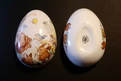 Buy Fenton ~ English Bone China Lidded Egg Shaped Trinket Box/Dish ~ Woodland Scene  • 14£