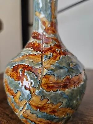 Buy Royal Doulton Lambeth Pottery  Vase Natural  Foliage Ware Autumn Leaves • 98£