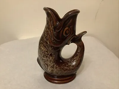 Buy Fosters Studio Pottery Of Cornwall 17cm Brown Fish Glug/Gurgle Jug • 10£