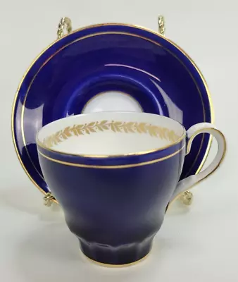 Buy Vintage Aynsley Bone China Cobalt  Blue & Gold Demitasse Cup & Saucer Set • 28.30£