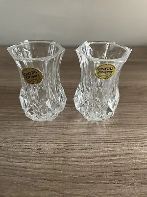 Buy Pair Of Cristal D’Arques Bud Vases 8 Cm Height 4.5 Cm Width • 7.99£
