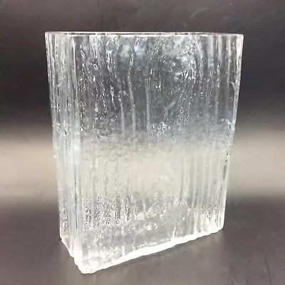 Buy Skrufs Glasbruk Swedish Bengt Edenfalk - Crystal Glass Vase - Driftwood • 36.99£
