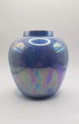 Buy Antique 1923 Ruskin Petrol Lustre Iridescent Blue Purple Pot Ginger Jar • 150£