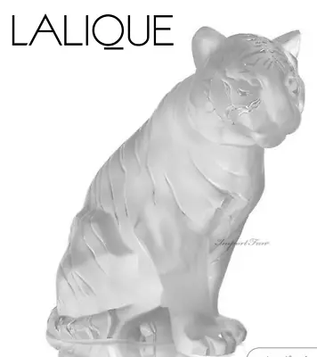 Buy NEW LALIQUE CRYSTAL SITTING TIGER Figure Majestic Feline Cat FIGURINE New In Box • 624.32£