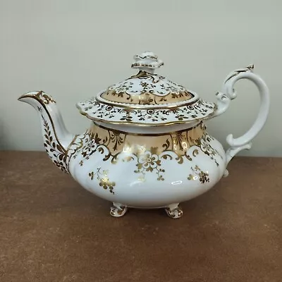 Buy Antique C.1830 John Ridgway 'Argyle' Teapot In Gilt & Peach, Cauldon Place Works • 29.95£