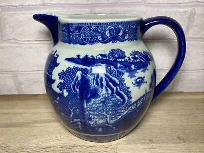 Buy Vintage Victoria Ware Ironstone Jug Pitcher Blue And White Willow Large 17 Cm • 16.49£