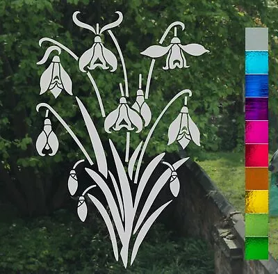 Buy Victorian Snowdrop Flowers Frosted Etch Or Stained Glass Effect Window Sticker • 4.90£
