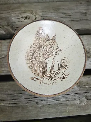 Buy Vintage Purbeck Pottery Oatmeal Coloured Dish 6.5ins Dia Squirrel Pattern • 2£