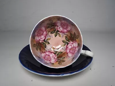 Buy Aynsley Fine Bone China Cobalt Blue - Cabbage Rose Tea Cup & Saucer 1031 • 149.99£