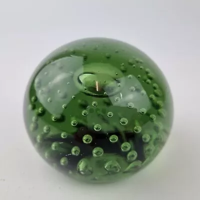 Buy Antique Witefriars Style Green Glass Paperweight With Controlled Air Bubbles  • 39£