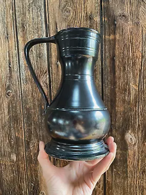 Buy Vintage Lustreware Black Pewter Ceramic Pitcher Jug Vase - Beswick England 2127 • 18£