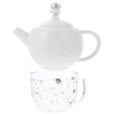 Buy Glass Teapot With Cup Set - Astronaut Design • 22.69£