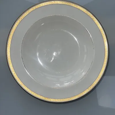 Buy Antique Minton Fine Bone China Soup Dish 9.5 Inches White And Gold • 0.99£