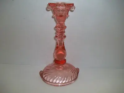 Buy Vintage Pink Imperial Glass Candlestick Candle Holder Swirl Double Scroll 8.5  • 23.66£