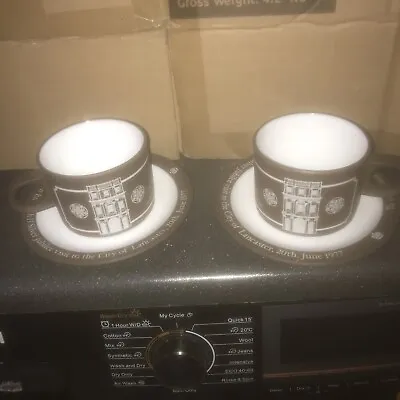 Buy 2 X Vintage Hornsea Pottery Cup And Saucer- Queens Silver Jubilee 1977 Lancaster • 12.99£