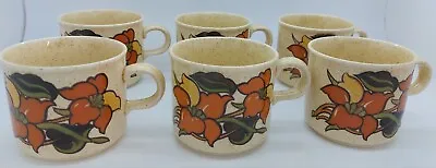 Buy Royal Worcester Palissy 6 Cups Lot Vintage Retro 1970’s • 12.99£