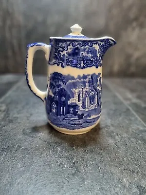 Buy Vintage George Jones & Sons Abbey 1790 Blue & White Coffee Pot / Water Jug • 22£