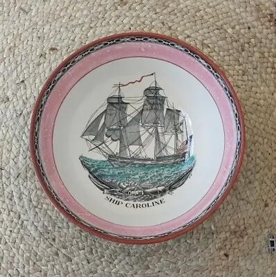 Buy Antique Adams Of England Ship Caroline James Leech Pink Lustre Bowl Circa 1899 • 142.31£