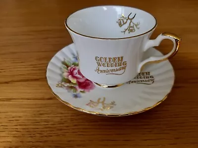 Buy Royal Stafford Bone China Cup And Saucer Golden Anniversary • 10£