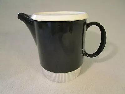 Buy Vintage Retro Poole Pottery Parkstone Dark Grey / White Teapot • 12.95£