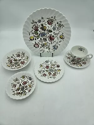 Buy Johnson Brothers Staffordshire Bouquet Floral Dinner Place Setting 6 Pcs Vintage • 86.30£