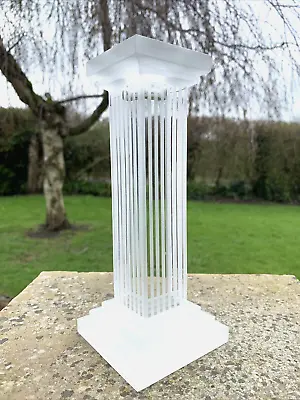 Buy GORGEOUS Heavy Glass & Frosted Glass Candle Holder Stick / Holders 20 Cms Tall • 19.50£