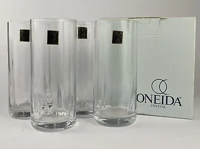 Buy Vintage Oneida Crystal Optic Pattern 4 Highball Glasses Bavaria W. Germany NOS • 80.32£