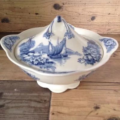 Buy Wood And Sons, England, Lidded Tureen, Pattern, Brixham,yacht, Vintage • 29.95£