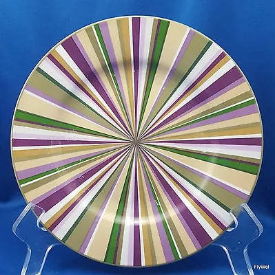 Buy Laura Ashley Grapefields Salad Plate 8in Purple Green White Striped Accent • 8.54£