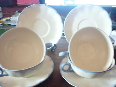 Buy Vintage Grindley Lilac Creampetal Set Of 4 Soup Bowls And Saucers • 15£