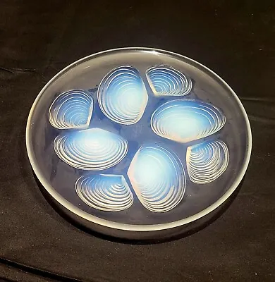 Buy Vintage Modern Sabino Signed Opalescent Cameo Plate Clam Motif Made In France • 284.62£