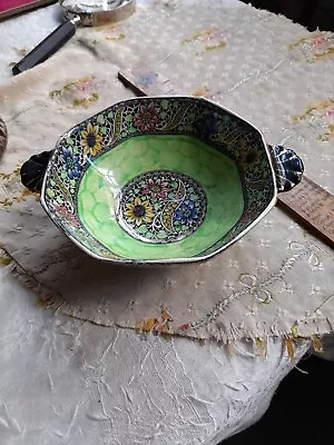 Buy Maling England Flora Bowl Green  Colour With  Peony Rose  Pattern Small Hand Pai • 6.80£