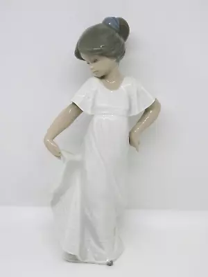 Buy Nao Figurine HOW PRETTY Girl In White Dress 1110. In Excellent Condition. • 10£