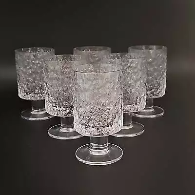 Buy Whitefriars Geoffrey Baxter Crystal Glacier Footed Glass Full Set Of 6. 11.1cm T • 115.99£
