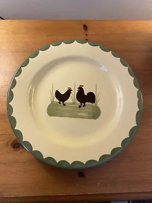 Buy Farmyard Hen And Rooster Plate Germany 9 And 3/4 Ins VGC Zeller Fayencerie • 9.99£
