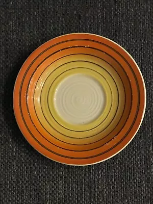 Buy CLARICE CLIFF BIZARRE  SUNGOLD  SAUCER ART DECO 1930's HAND PAINTED • 49.99£