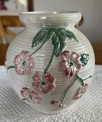 Buy Art Deco Maling Lustre Ware Pottery Vase Apple Blossom • 17£